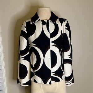 J. Crew Black and Cream Patterned Blazer